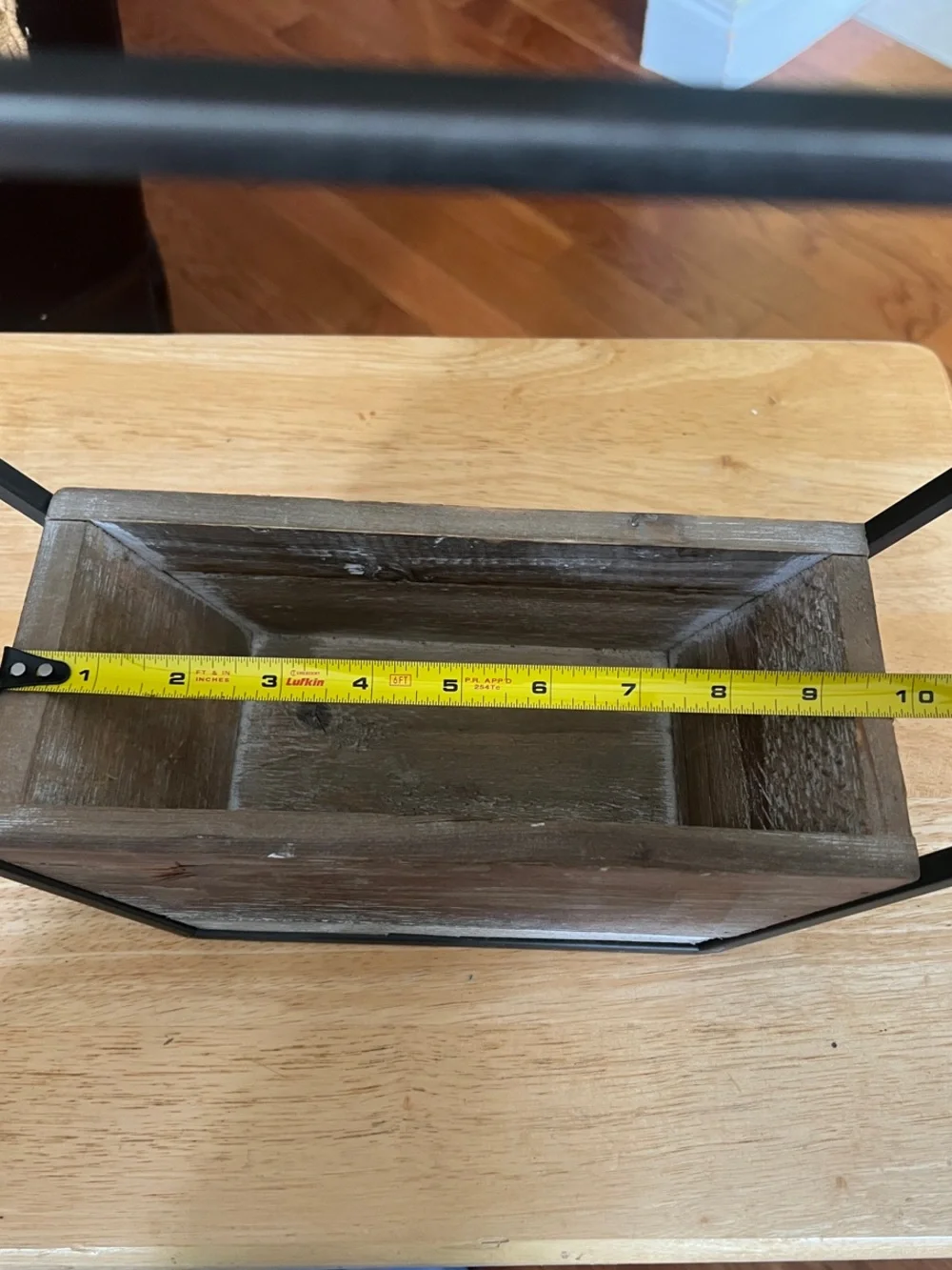 Hexagon Wall Shelf Planter - Metal & Rustic Wood